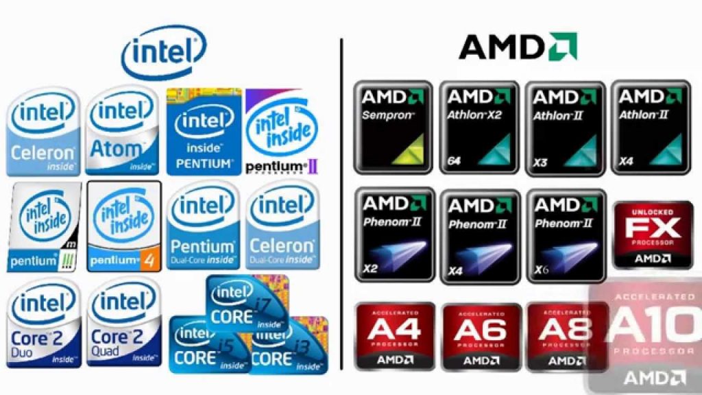 معالج Intel أو معالج AMD